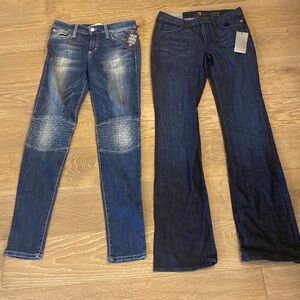 NWT Lot 7 for all Mankind Mid-Rise Bootcut Joe’s Jeans Skinny Blue Denim 29 8